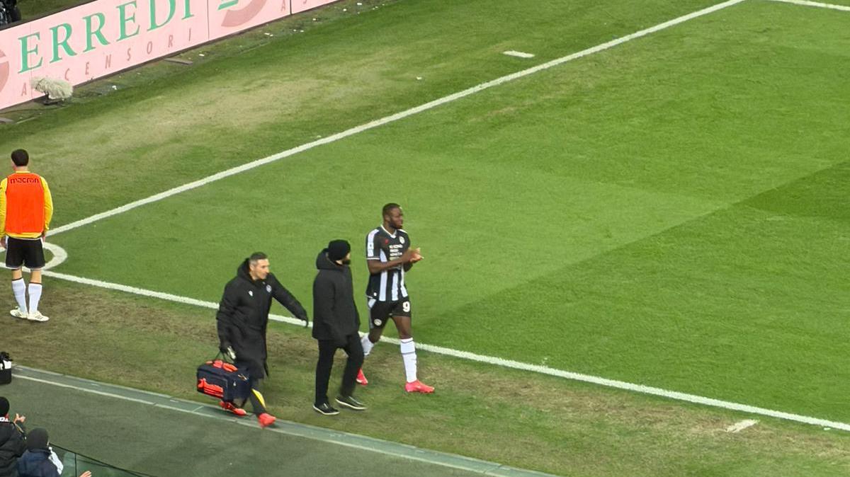 Udinese-Roma, infortunio muscolare per Davis: esce tra le lacrime