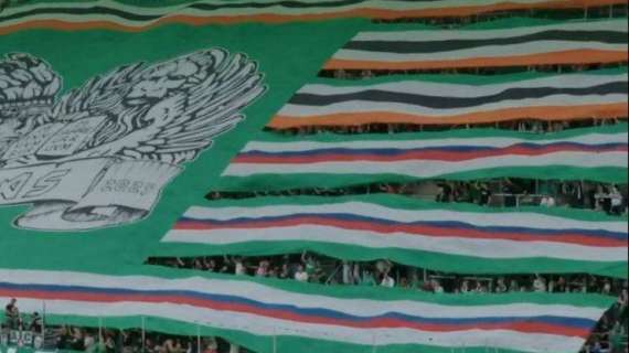 Rapid Vienna-Venezia, tanti tifosi al seguito: la coreografia