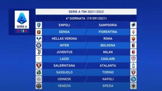 Con lo Spezia il 19 settembre la prima gara in casa, poi alla quinta si va a San Siro con il Milan