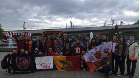 Tifosi ucraini e russi uniti dalla passione per la Roma. FOTO!