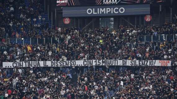 Roma-Athletic Club, la Curva Sud: "Continua il dissenso con 15 minuti di silenzio"