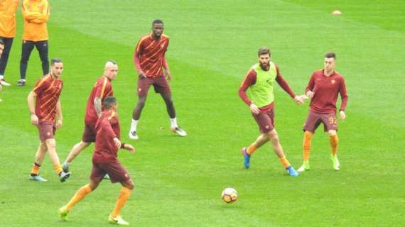 Lavoro defaticante per la squadra al termine del match