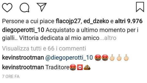 Perotti stuzzica Strootman: "Vittoria dedicata a te"