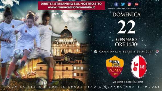 Roma Calcio Femminile: in diretta streaming il big match contro il Bari Pink