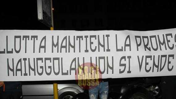 Striscione sulla Tuscolana: “Pallotta mantieni la promessa: Nainggolan non si vende!”. FOTO!