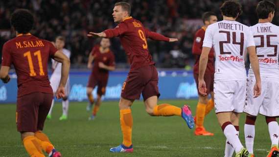 I numeri di... Roma-Torino 4-1 - 81 gol stagionali, 39 della coppia Dzeko-Salah. Nainggolan: 6 su 6 le vittorie da capitano