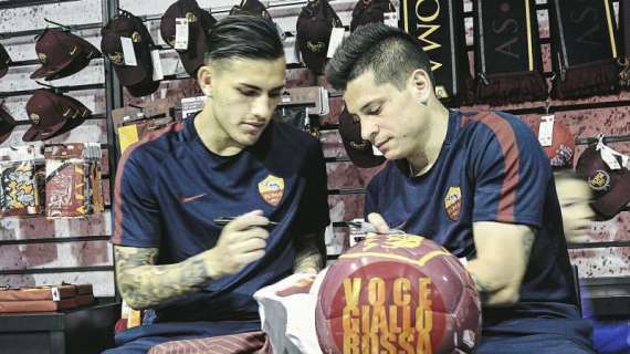 Pinzolo, Iturbe e Paredes all'AS Roma Store