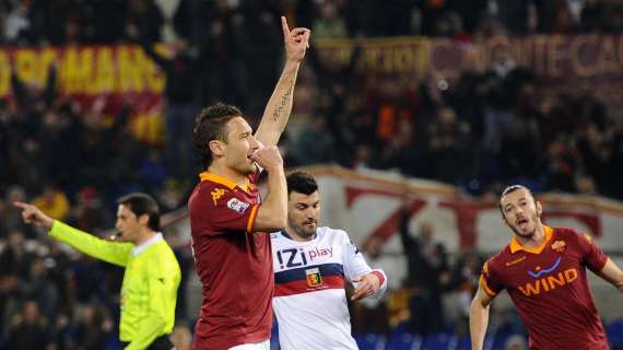 Roma-Genoa 3-1 - Terza vittoria consecutiva per i giallorossi, di Totti, Borriello, Romagnoli e Perrotta i gol del match. FOTO! VIDEO!