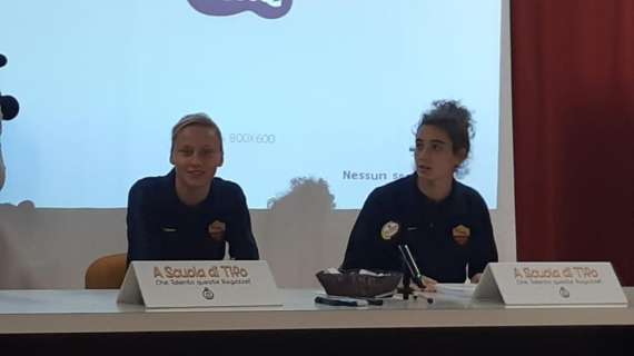 Roma Femminile - Erzen e Soffia protagoniste di A Scuola di Tifo. FOTO!