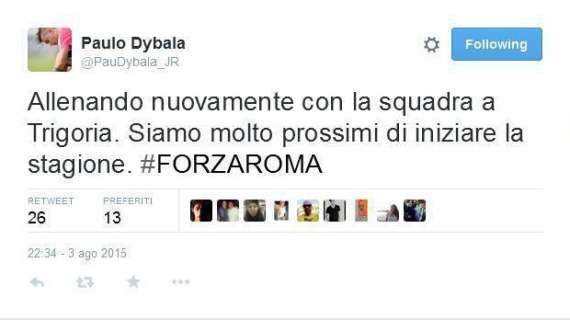Twitter, Dybala: "Forza Roma", ma è un errore dello staff