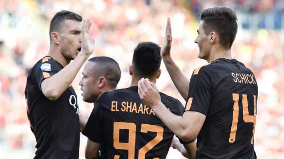 Roma-Chievo 4-1 - Schick, Dzeko ed El Shaarawy regalano i 3 punti a Di Francesco. Di Inglese il gol della bandiera ospite. Alisson neutralizza un calcio di rigore