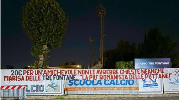 Roma-Cannes, striscione di protesta al Tre Fontane contro il caro biglietto