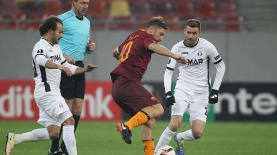 Astra Giurgiu-Roma 0-0... noia a Bucarest nella partitella del giovedì