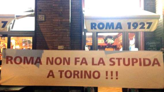 Striscione per la Roma: "Non fa la stupida a Torino". FOTO!