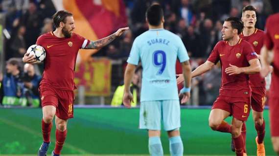 I numeri di... Roma-Barcellona 3-0 - Olimpico inviolato in Champions League. De Rossi come Totti, 20ª marcatura per Dzeko