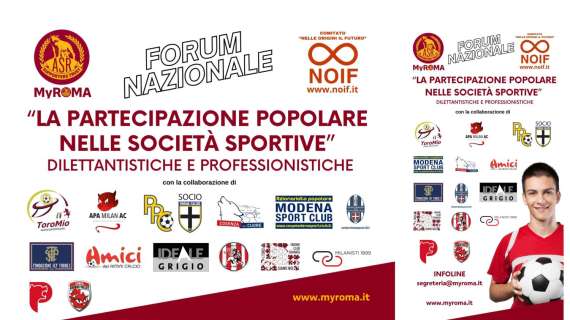 A fine marzo il 1° Forum Nazionale sulla Partecipazione Popolare nelle società sportive, il programma completo e gli ospiti