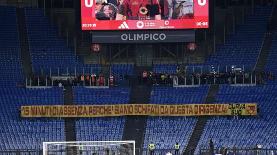 Roma-Inter, la Curva Sud: "Quindici minuti di assenza perché siamo schifati da questa dirigenza". FOTO!