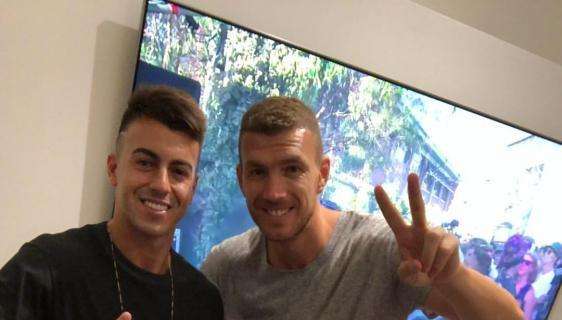 El Shaarawy e Dzeko con Nainggolan all'inaugurazione di un negozio di abbigliamento. FOTO!