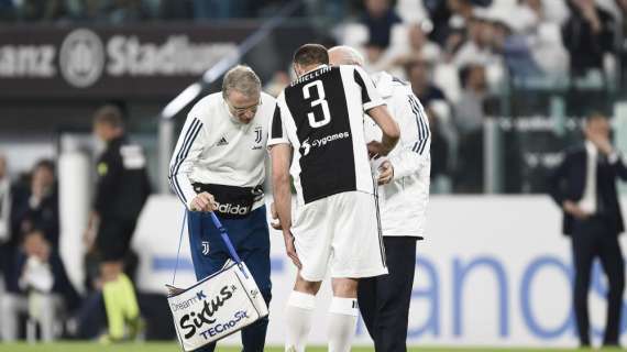 Juventus, lesione al bicipite femorale del ginocchio sinistro per Chiellini: out contro la Roma?