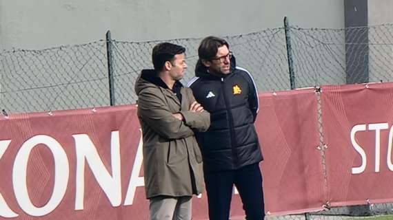 Tiago Pinto e Guidi a colloquio prima di Roma Primavera-Hellas Verona. FOTO!