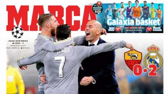 Marca: "Un risoluto Real espugna Roma" 