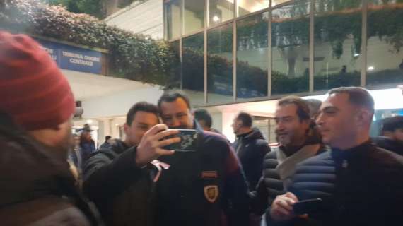Salvini all'Olimpico per Roma-Milan: "Due punti persi, perché lasciare Calhanoglu 90' in campo?". FOTO!
