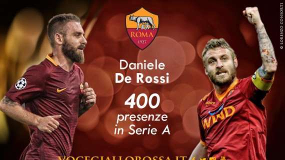 400 presenze per De Rossi con la Roma in Serie A