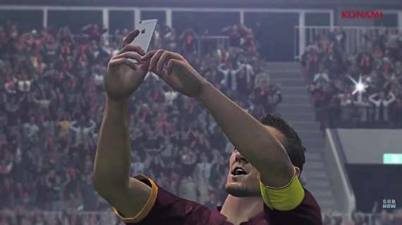 Il selfie di Totti in Pro Evolution Soccer 2016. VIDEO!