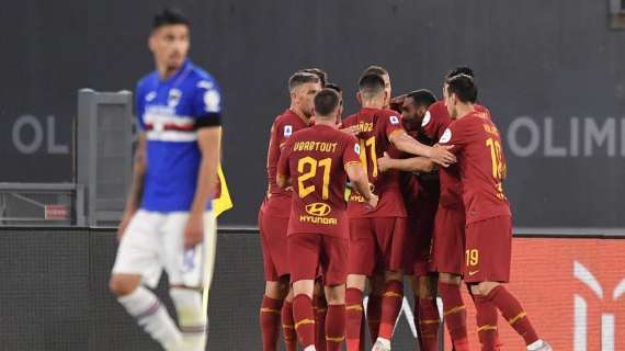 Roma-Sampdoria 2-1 - La gara sui social: "La rosa ampia può essere un'arma in più. Fuoriclasse Dzeko"