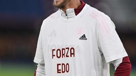 Roma-Atalanta, giallorossi nel riscaldamento con una maglia per Bove: "Forza Edo". VIDEO! FOTO!