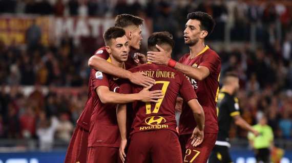 Roma-Frosinone 4-0 - I giallorossi conquistano i primi 3 punti all'Olimpico grazie alle reti di Ünder, Pastore, El Shaarawy e Kolarov