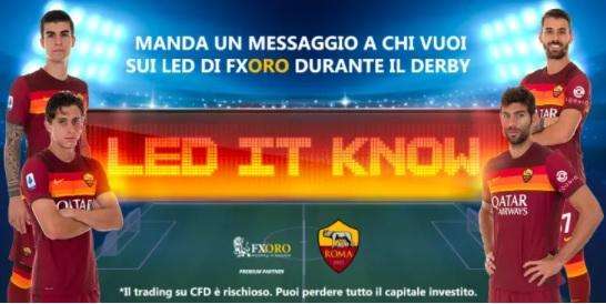 LED IT KNOW, parte la nuova iniziativa della Roma e FXoro: Spinazzola, Mancini, Calafiori e Fazio sceglieranno i messaggi dei tifosi sui led dello stadio al derby