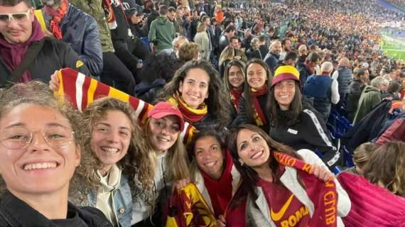 Diverse giocatrici della Roma Femminile in tribuna per Roma-Leicester