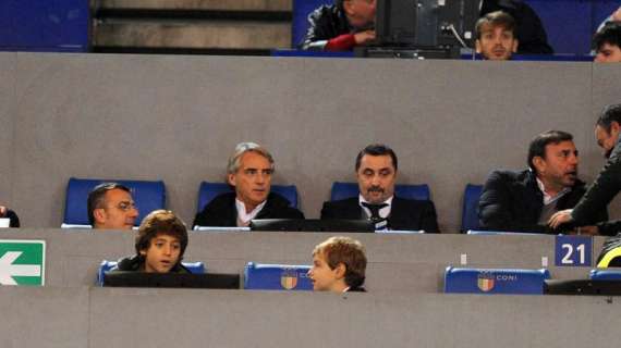 Mancini in tribuna per Roma-Bologna