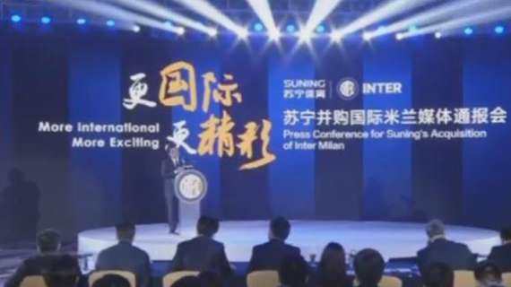 Il gruppo Suning acquista il 68,55% dell'Inter. Zhang: "Aiuteremo la crescita del mercato calcistico in Cina"