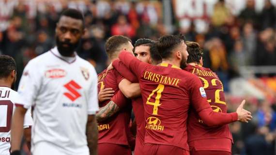 I numeri di... Roma-Torino 3-2: quarta vittoria consecutiva tra campionato e coppa, 6° gol stagionale per El Shaarawy, 5° per Kolarov e 2° in carriera per Zaniolo tra i grandi
