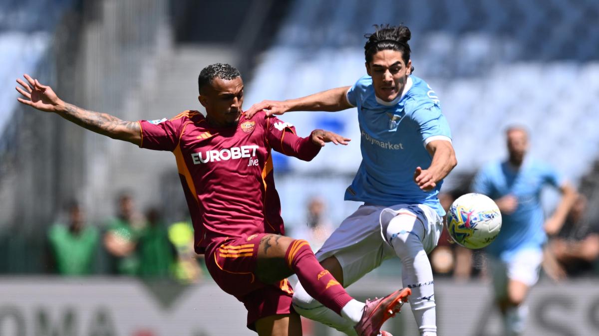 Roma-Lazio 1-0 - Mancini di testa sblocca il derby. Ci prova Hermoso con un bel tiro