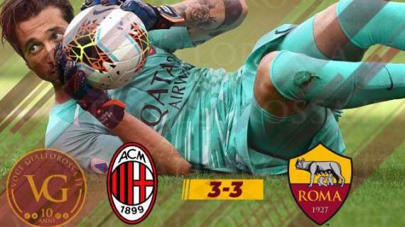 #IlMiglioreVG - Antonio Mirante è il man of the match di Milan-Roma 3-3. GRAFICA!