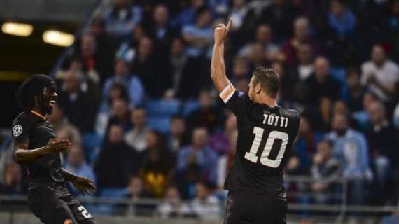 Champions League, il gol di Totti al Manchester City candidato tra i più belli della fase a gironi
