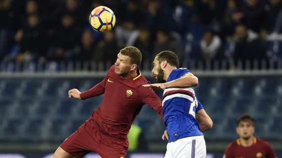 Sampdoria-Roma 1-1 - Apre Quagliarella su rigore, risponde Dzeko in pieno recupero. FOTO! VIDEO!
