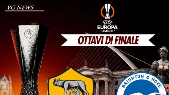 Sorteggi Europa League - Roma-Brighton agli ottavi di finale. L'andata il 7 marzo alle 18:45 all'Olimpico, il ritorno in Inghilterra alle 21:00. GRAFICA!