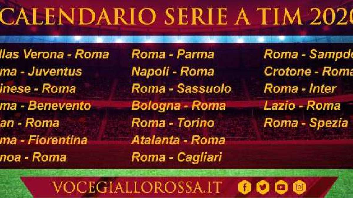 Calendario Serie A 2020/21 - Esordio contro l'Hellas Verona. Roma-Juventus  alla seconda, il derby alla penultima giornata. GRAFICA! VIDEO!